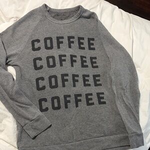 Gray 'COFFEE' Graphic Crewneck Sweater - Men's